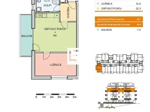 Pronájem bytu 2+kk, Olomouc, Aloise Rašína, 50 m2