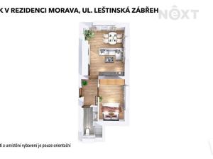 Pronájem bytu 2+kk, Zábřeh, Leštinská, 53 m2