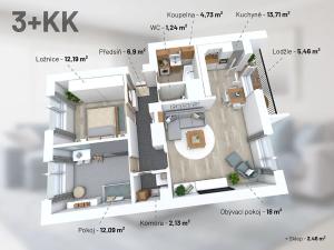 Prodej bytu 3+kk, Oslavany, Starohorská, 80 m2