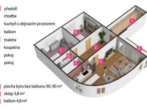 Pronájem bytu 3+kk, Brno - Slatina, Vlárská, 96 m2