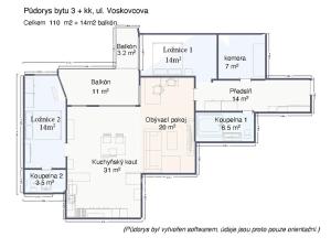 Prodej bytu 3+kk, Praha - Hlubočepy, Voskovcova, 110 m2