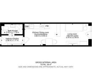 Pronájem bytu 1+kk, Praha - Kyje, Za černým mostem, 25 m2