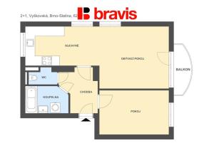 Pronájem bytu 2+1, Brno, Vyškovská, 62 m2