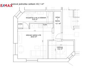 Pronájem bytu 2+kk, Brno - Obřany, Panská lícha, 43 m2