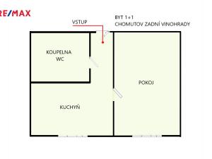 Prodej bytu 1+1, Chomutov, Zadní Vinohrady, 35 m2