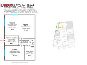 Pronájem bytu 2+kk, Litvínov - Horní Litvínov, Ladova, 59 m2