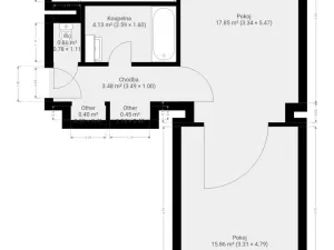 Pronájem bytu 2+1, Brno - Štýřice, Bakalovo nábřeží, 55 m2