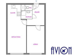 Pronájem bytu 2+kk, Praha - Krč, Vikova, 42 m2
