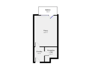Pronájem bytu 1+kk, Praha - Hloubětín, Modrého, 33 m2