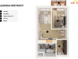 Prodej bytu 2+kk, Praha - Dolní Měcholupy, Honzíkova, 45 m2