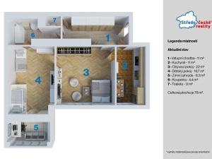 Prodej bytu 2+1, Praha - Michle, Počátecká, 78 m2