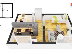 Pronájem bytu 1+1, Dlouhoňovice, Sídlištní, 33 m2