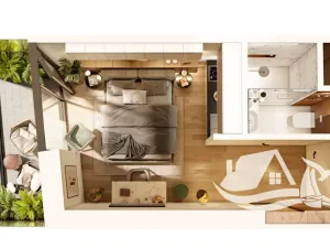 Prodej bytu 1+kk, Batumi (ბათუმი), Gruzie, 23 m2