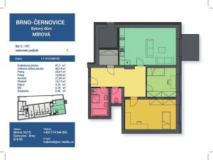 Prodej bytu 3+kk, Brno, Mírová, 122 m2