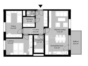 Pronájem bytu 3+kk, Praha - Modřany, Kolmanova, 90 m2