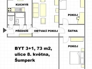 Prodej bytu 3+1, Šumperk, 8. května, 73 m2