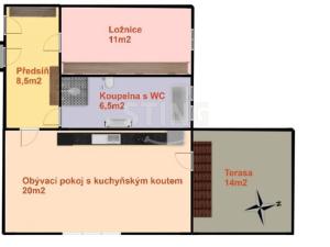 Pronájem bytu 2+kk, Olomouc, Novosadský dvůr, 63 m2