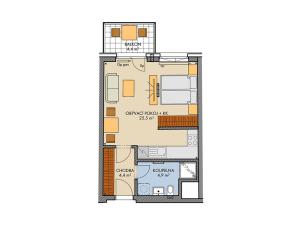 Prodej bytu 1+kk, Praha - Chodov, Chilská, 36 m2