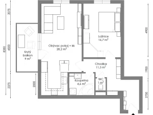 Prodej bytu 2+kk, Jihlava, Nad Jihlávkou, 62 m2