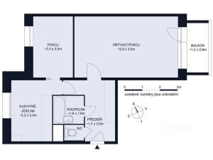 Pronájem bytu 2+1, České Budějovice - České Budějovice 3, Průběžná, 49 m2
