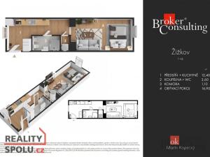 Prodej bytu 1+1, Praha - Žižkov, Jeronýmova, 34 m2