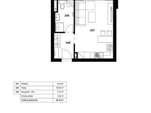 Pronájem bytu 1+kk, Hodonín, 30 m2
