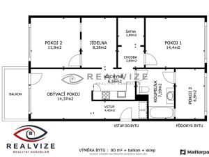 Prodej bytu 4+kk, Milevsko, B. Němcové, 80 m2