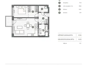 Pronájem bytu 2+kk, Praha - Vysočany, Stejnosměrná, 61 m2