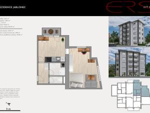 Prodej bytu 2+kk, Jablonec nad Nisou, Mládí, 46 m2