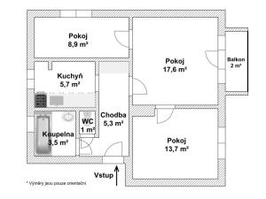 Prodej bytu 3+1, Hodonín, Seifertova, 65 m2