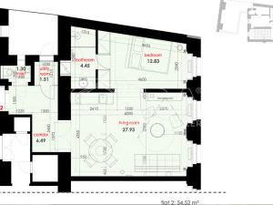 Pronájem bytu 2+kk, Praha - Nové Město, Na Poříčí, 55 m2