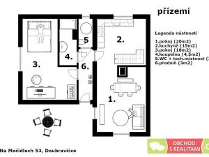 Prodej rodinného domu, Doubravčice, Na Močidlech, 132 m2