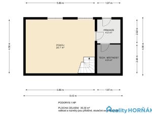 Prodej chaty, Týn nad Vltavou - Hněvkovice na levém břehu Vltavy, 86 m2