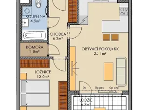Prodej bytu 2+kk, Praha - Ruzyně, Drnovská, 52 m2