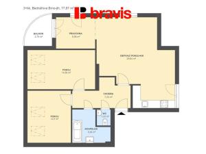 Pronájem bytu 3+kk, Brno, Bednářova, 79 m2