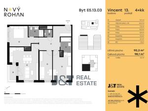 Prodej bytu 4+kk, Praha - Karlín, Libeňský ostrov, 90 m2