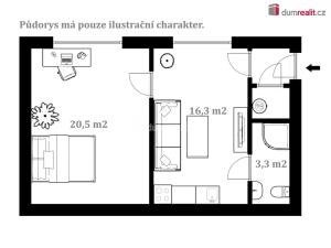 Pronájem bytu 2+kk, České Budějovice - České Budějovice 3, Na Sadech, 43 m2