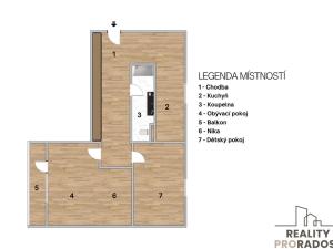 Prodej bytu 2+1, Hodonín, Družstevní čtvrť, 56 m2