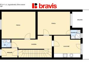 Pronájem bytu 1+kk, Brno, Jugoslávská, 22 m2