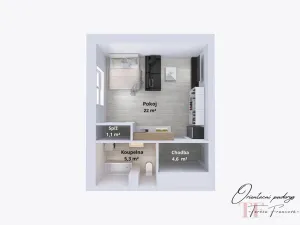 Pronájem bytu 1+kk, Prostějov, Krokova, 33 m2