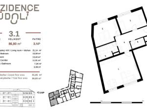 Prodej bytu 3+kk, Praha - Dolní Počernice, Českobrodská, 82 m2