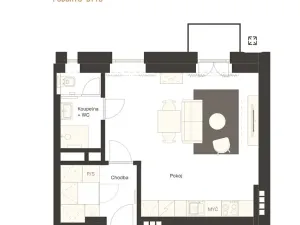 Pronájem bytu 1+kk, Praha - Holešovice, Veletržní, 38 m2