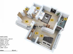 Prodej bytu 2+kk, Praha - Žižkov, Hartigova, 51 m2