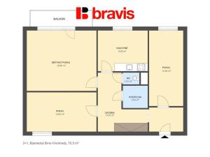 Prodej bytu 3+1, Brno, Bzenecká, 72 m2