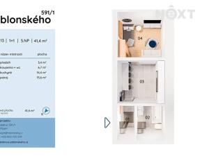 Prodej bytu 1+1, Plzeň, Jablonského, 41 m2