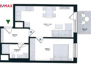Pronájem bytu 2+kk, Praha - Hostivař, Nurmiho, 49 m2