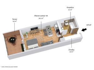 Pronájem bytu 1+kk, Slaný, Lázeňská, 34 m2