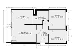Pronájem bytu 3+kk, Praha - Podolí, Kaplická, 61 m2