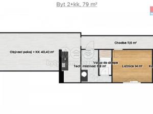 Pronájem bytu 2+kk, Dobřichov, 79 m2
