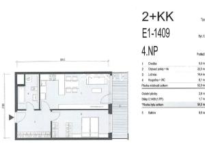 Pronájem bytu 2+kk, Praha - Vysočany, Smržových, 51 m2